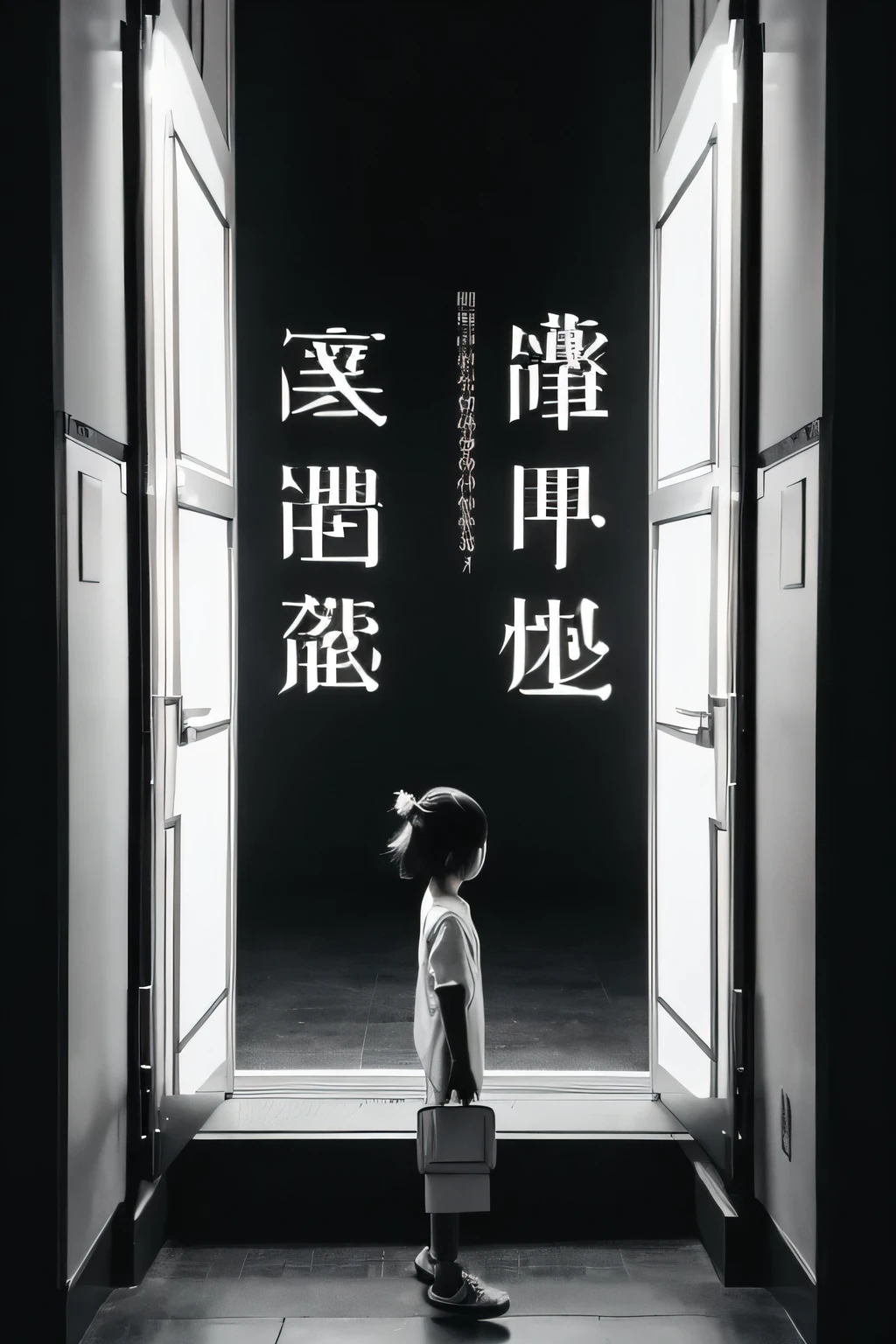 Please create a logo for the following store:。
Store name → exit Store name pronunciation → Deguchi Store role → For people who have lost hope in life、Support euthanasia
### design concept:
1. **style**: Classic 2. **Farbe**: In black and white monotone、Emphasise a calm atmosphere 3. **Font**: In serif Font、Traditional and respectable characters 4. **symbol**: A simple door or arch symbolizing an exit、Or incorporate the symbolism of light.
### Design Elements:
- **background**: Black or dark grey as the base Farbe、A design in which the letters and symbols of the logo stand out in white. **Character Alignment**: 「exit(Deguchi)」The letters are placed at the center.、Place the symbol on the top or side - **symbol**: A simple door or arch symbolizing an exit、Or combine it with lines of light that symbolize silence and serenity.