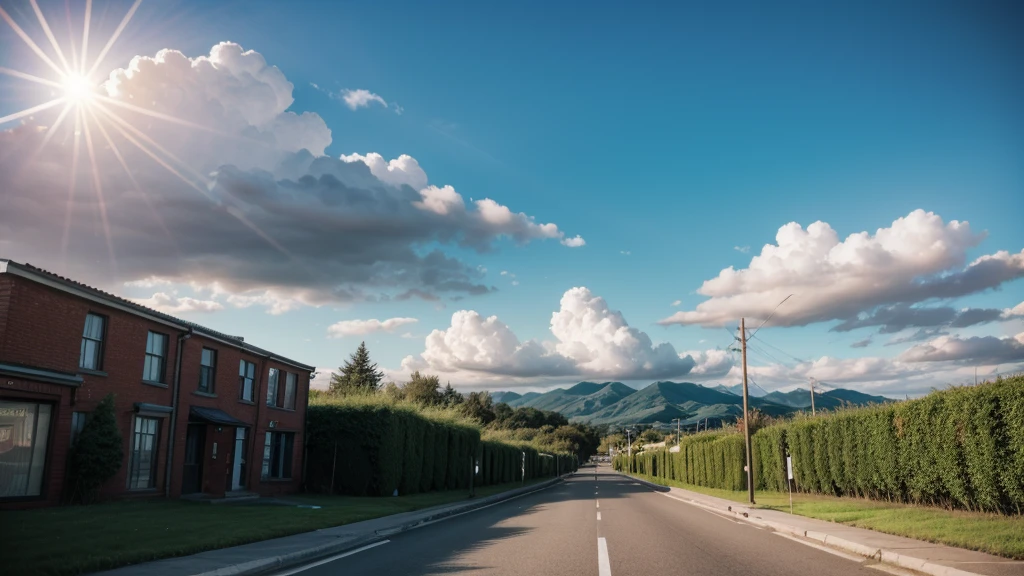 show a sunny sky in a landscape