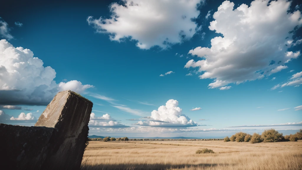 show a sunny sky in a landscape 