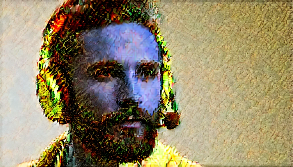 create the image of a man with a short beard, with a headset demonstrating the style ((melody)), hyperrealisti, 8k, swirly vibrant colors, clear and sharp image