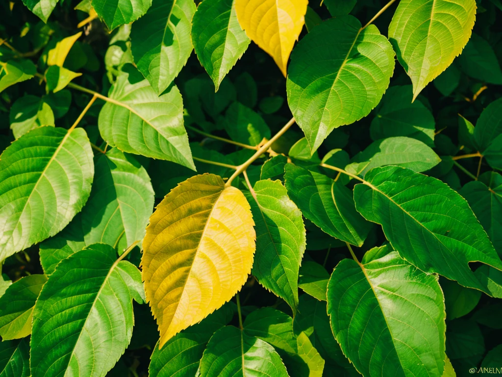 A leaf seen from above