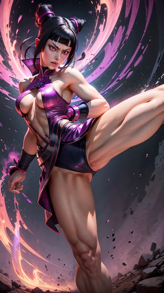 juri han pose, juri han from street fighter 6, full body on image, showing feet, feet focus
