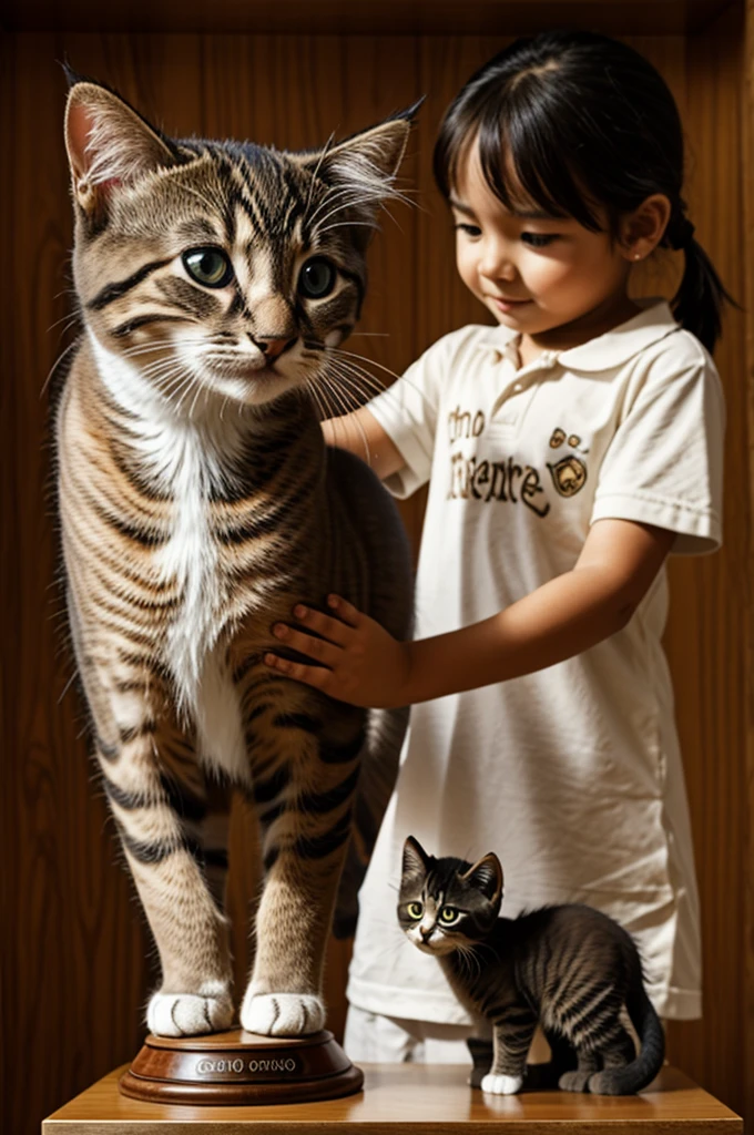 Trophy with kitten