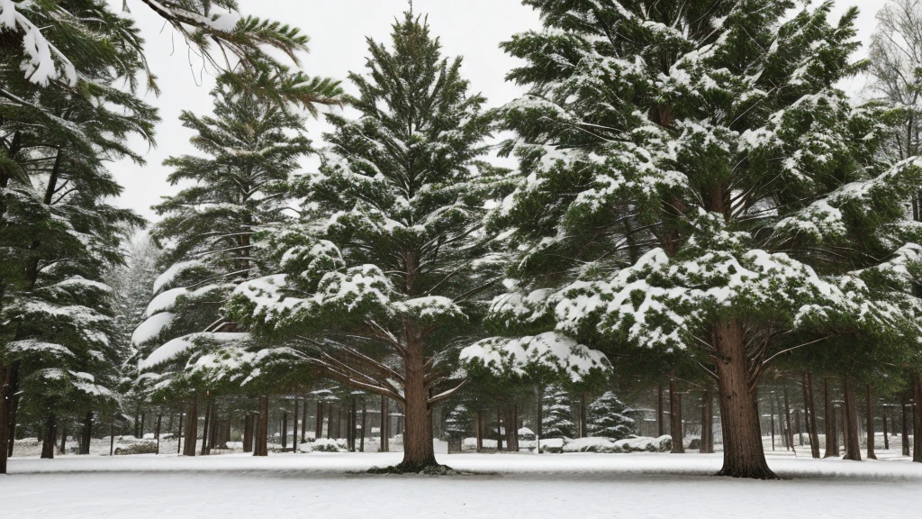 An old pine tree in the snow