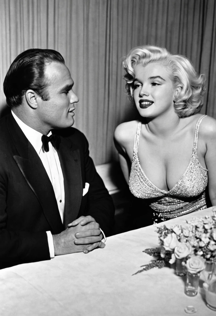 Actor Marlon Brando and Actress Marilyn Monroe as a couple 