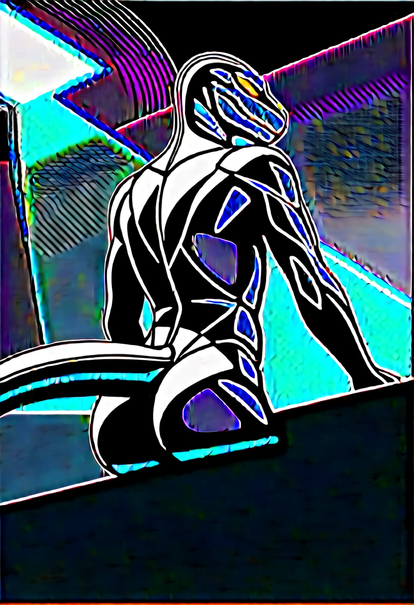 Highest quality, Highest quality, High quality illustrations, masterpiece, Ultra-high resolution, Detailed Background, room, On the bed, Absurd, Perfect Anatomy, performance, Good lighting, Shadows in the movies(kemono, Furry Personifi猫ion), Lizardman, Blueskin, Rubber Suit, latex, Neon color, Bodysuits, Cyber Suit, Mech Suit, cyber punk, Show your ass, Dynamic Angle