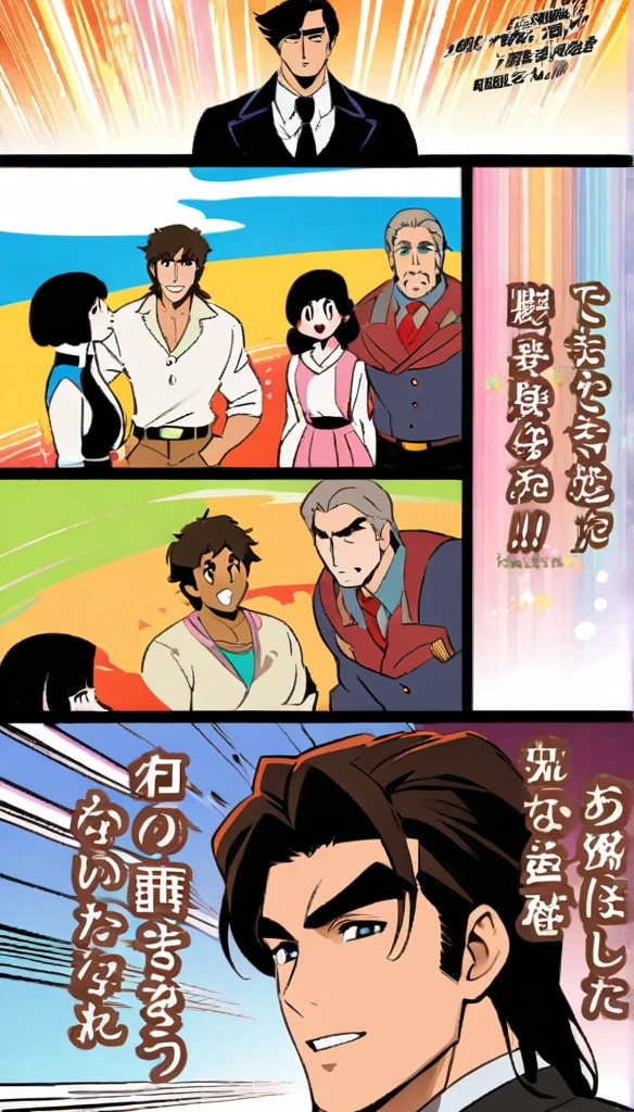 Comic city hunter style,A handsome 30-year-old man and a 25-year-old beauty,rich and colorful,Japanese manga artist Tsukasa Hojo'style,depth of field,Overclocked renderer,movie lighting,Ultra-fine,super detailed,CG art,