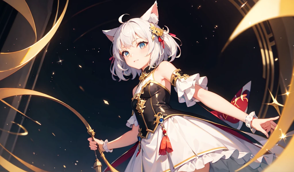 ((Highest quality)), ((masterpiece)), (detailed), One girl, Animal ears girl,Angle from below