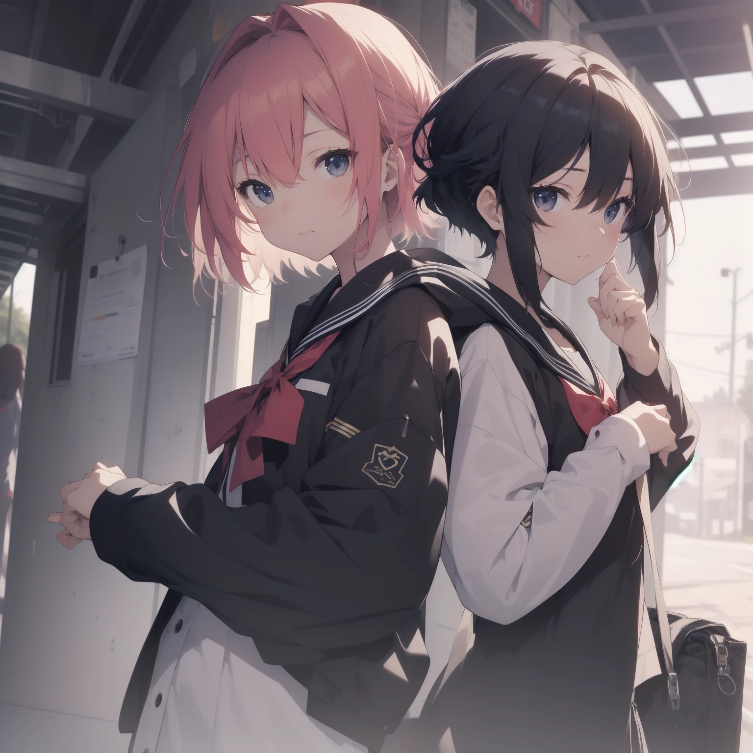ultra-absurdres-Top quality by artist God, ultra-detailed, high resolution, anime moe artstyle, best anime 8k konachan wallpaper, pixiv contest winner, pool:2810, perfect anatomy,break, 1girl, (Please draw a girl walking sleepily to school alone. )break,(Solo,little female, 13-year-old:1.3),Full limbs, complete fingers,a junior high school student, (very short hair), short cut, flat chest, , small butt, small black eyes, beautiful detailed eyes, well-proportioned iris and pupils, expressive eyes, highres detailed hair, soft expression, salor school_uniform, sailor collar, serahuku, bow, pleated skirt,(Detailed Lighting), (Detailed background), in the School commute route. break,super detailed skin, Best cinematic lighting powered by famous artist, 8k,beauty illustration,photoshop_(medium),very aesthetic,break,((artist:yuuhagi_(amaretto-no-natsu) )), artist:clamp ,artist:carnelian ,artist:kantoku ,
