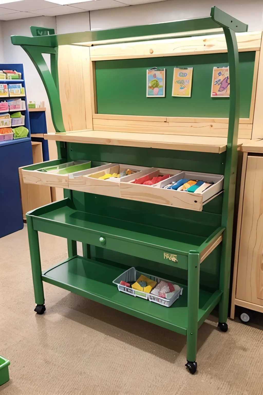 Early childhood education product display stand,Green tone