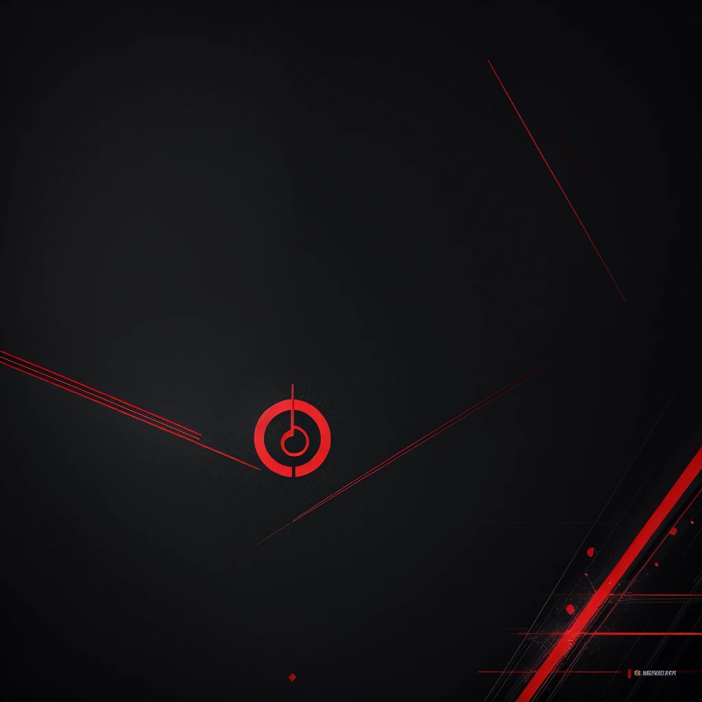 Abstract logo, music album cover, dark tones on black, highlighted red lines, red lines geometric shapes, centralized, minimalistic, 2d, few lines, slightly gothic design