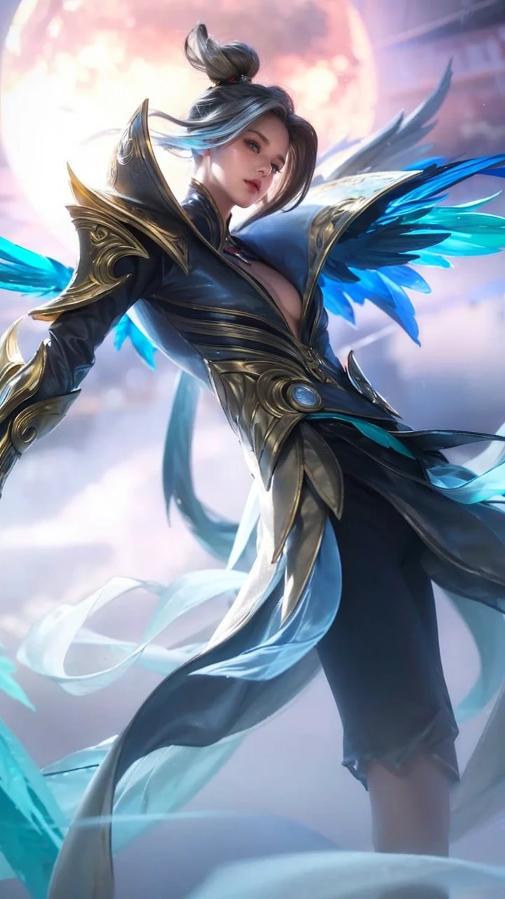 1 boy, solo, cute, looking at viewer, beautiful body, blush, (silver blonde short wavy hair), (small breast), (green eyes), very life-like eyes, stylish casual outfit, beautiful environment, highly detailed, masterpiece, best quality, highest quality, high resolution, (masterpiece:1.2), realistic lighting, incredible lighting