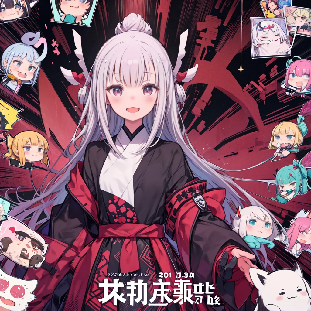 One Girl、Apparition、monster、Rokurokubi、Very long neck、The head is spinning、Sticking out tongue、laughing、