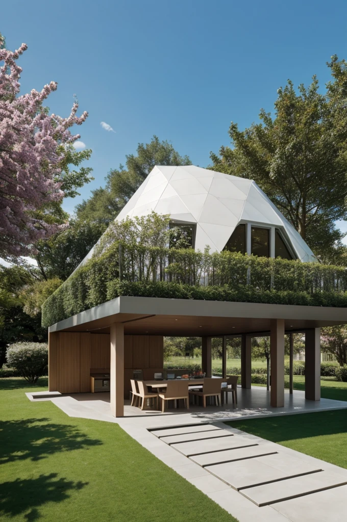 Create an architectural pavilion inspired by Alice in Wonderland