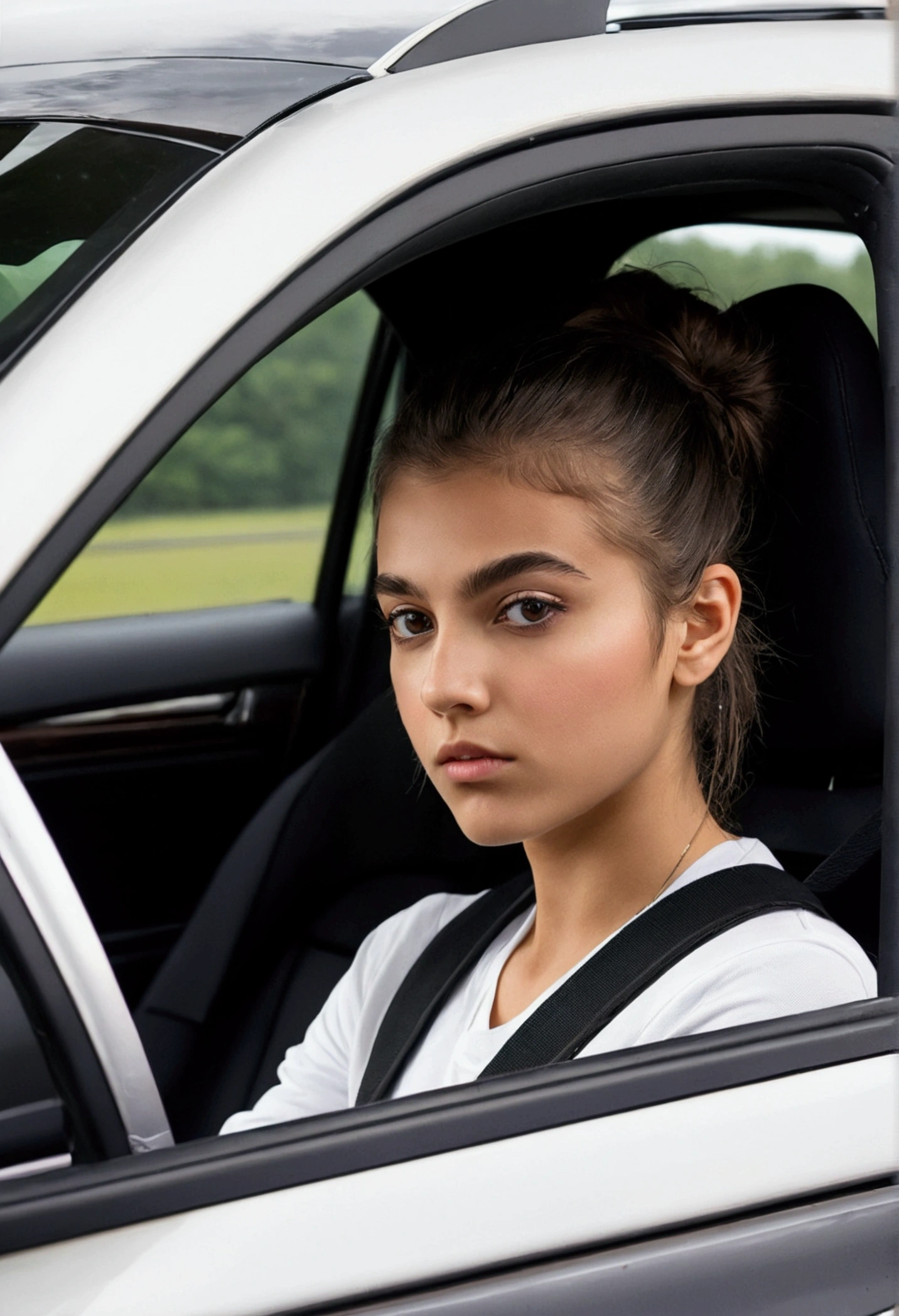 meme fille dans une voiture de sport