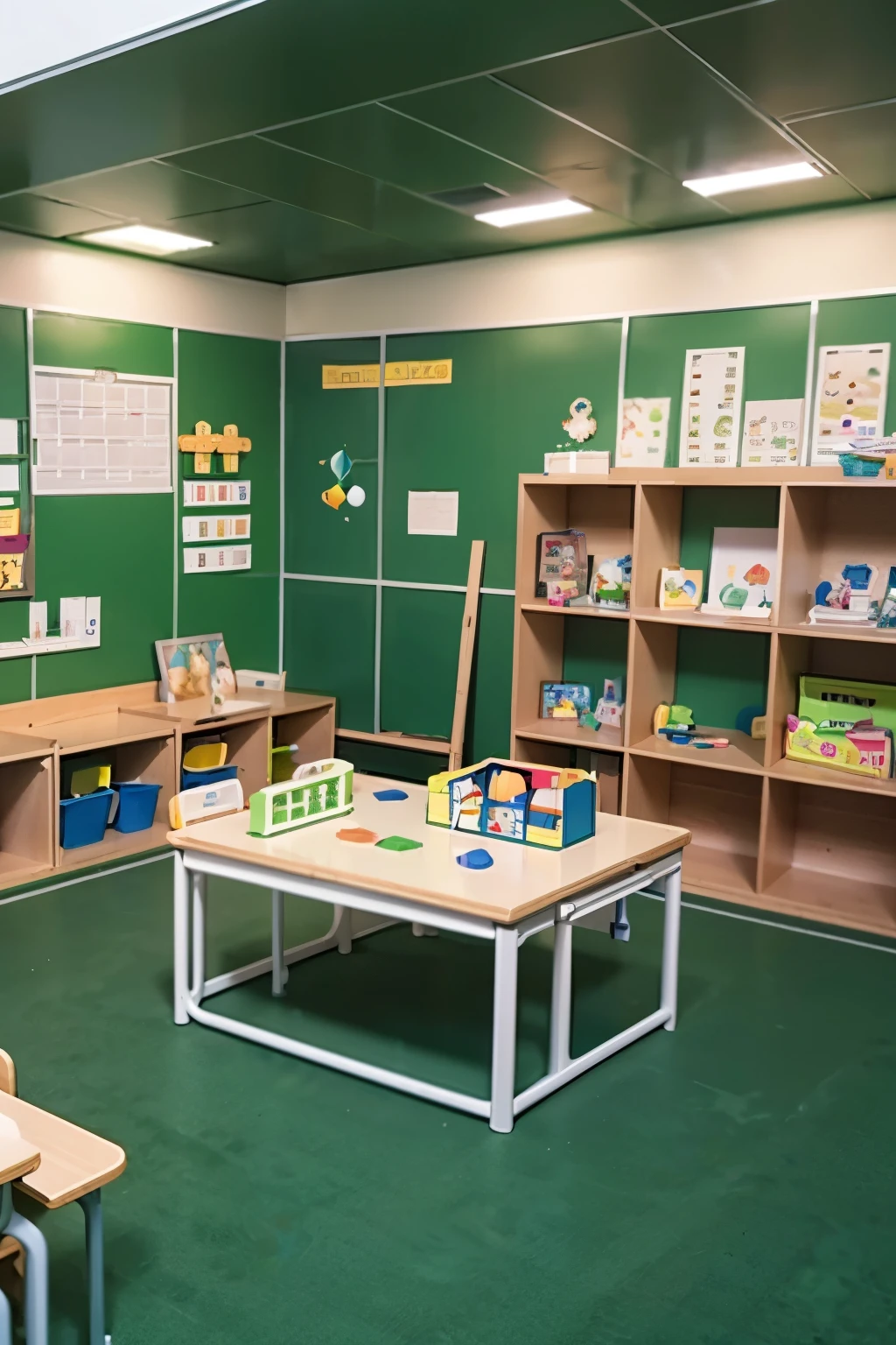 hood Education Center Science Exhibition Area，Green tone