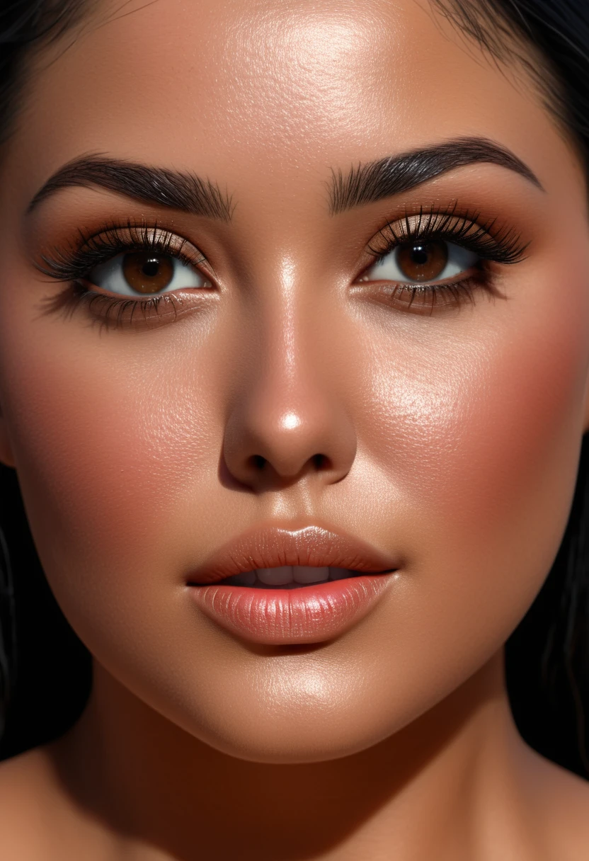 a voluptuous woman, black dark hair, maximun detail, soft pore skin, super detailed skin texture, natural daylight, high contrast light, ultralealistic, hyperrealistic, photorealistic, 18k, high resolution, extreame details, extreame texture details, still raw,