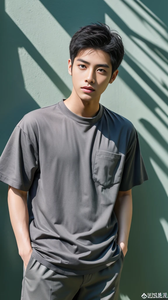 Asian alpha male in gray shirt looking at camera, Shin Jinying, Kim Do-young, Paint Ulzzang, Shen Quanrui, korean men, Shin Jin Young&#39;s Aesthetics, faceเกาหลีที่น่ารัก, handsome young man&#39;face, Jaeyong Nam, beautiful eyes、Kim Taejoon, Hyungtae, Inspiration from Jong Suk Lee, Avatar, Korean artist, Jung Jae Hyo 