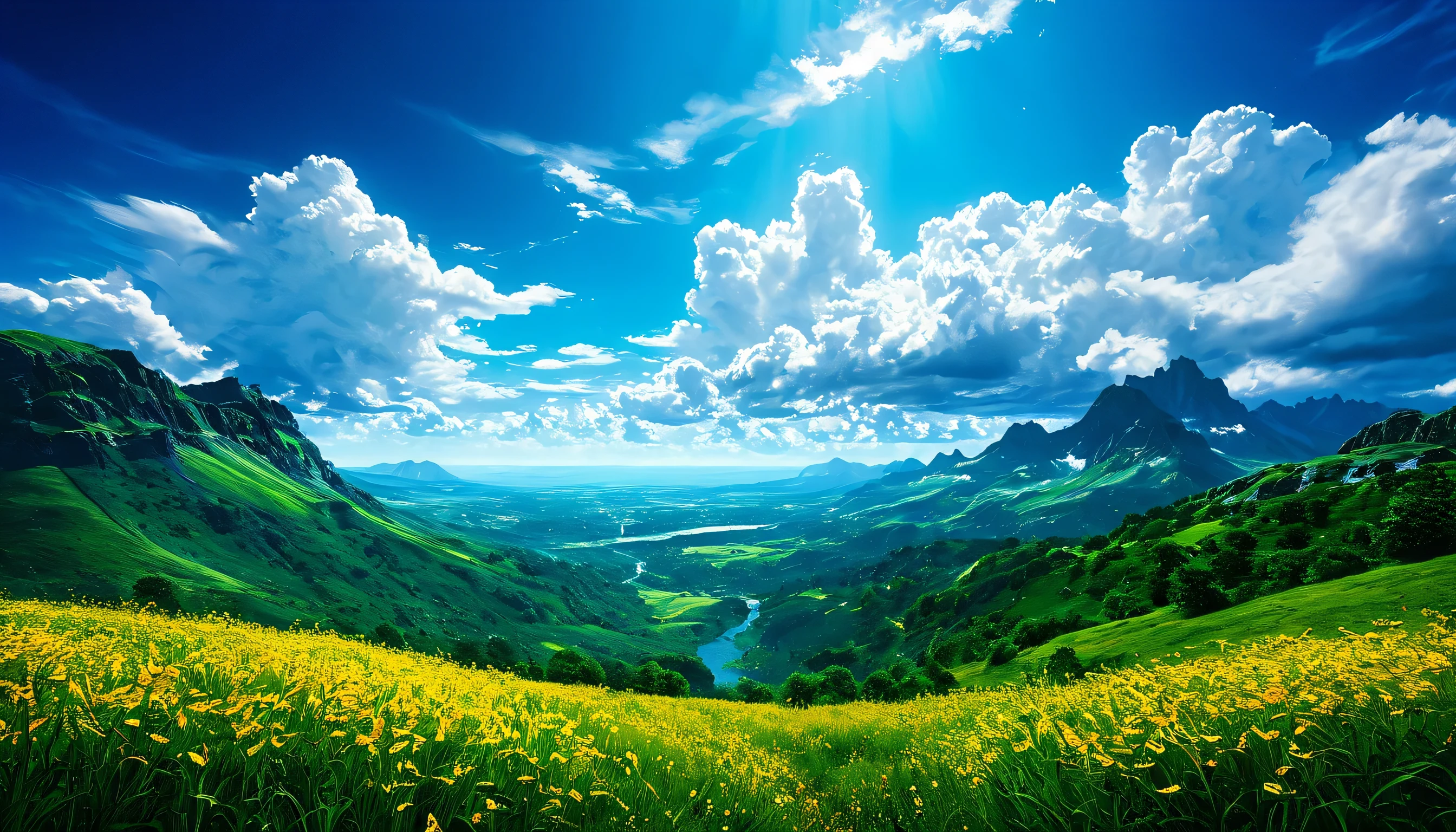 Summer sky,Realistic,Very realistic,Extremely detailed,Breathtakingly realistic,High contrast realism,High Saturation Realism,Vibrant colors,Dramatic lighting,Charming landscape,Persuasive storytelling,Atmospheric scenery,Captivating visuals,Intricate details,Strong emotions,Heavenly beauty,A dreamlike world