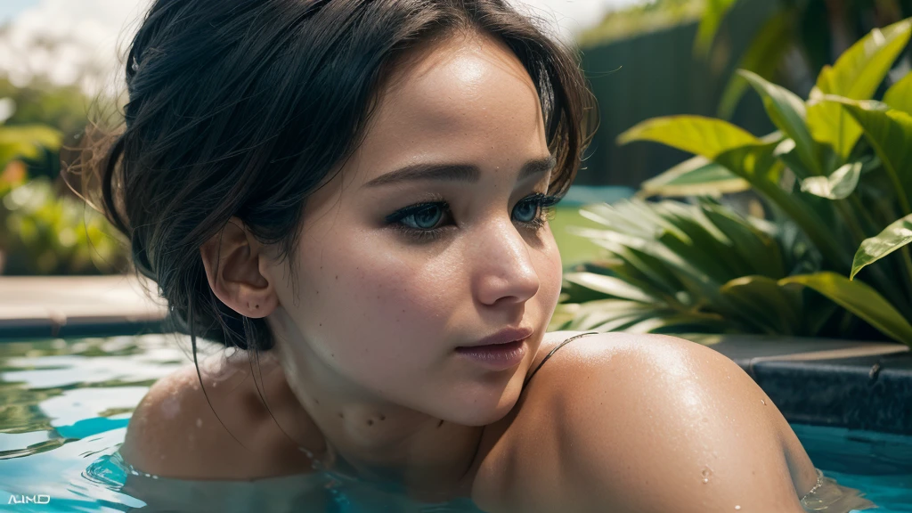 (awarded photo:1.3) off (ultrarealistic:1.3),(Jumpy:1.3), uma mulher com biquini preto off costas, looking back, pele verdaoffira, com o rosto da Jennifer Lawrence, 5d canon, 85 mm, profundidaoff off campo, 8k, ultra nitioffz, RTX, octane, irreal, Dramatic light, Global illumination (by Artist WLOP:1.3),altamente offtalhado,(Black Wave Art:1.3),(Unconditional Art:1.3),(Agfacolor:1.3),(close up portrait:1.3),(Female One:1.4),(comely:1.4),(appealing:1.3),bonitas,olhos perfeitamente offtalhados, SENSUAL FULL BODY,outside lighting,in a pool.