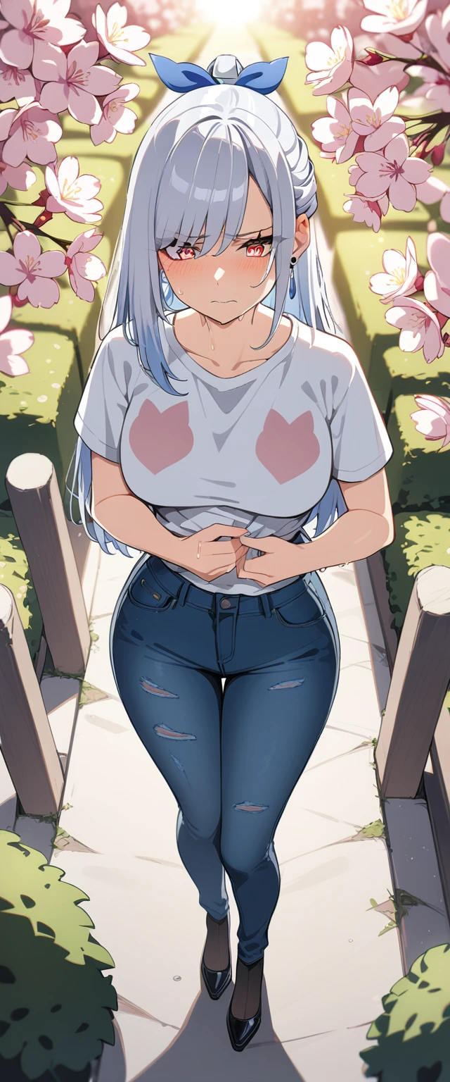 masterpiece、highest quality、High resolution、bright lighting、1girl、very young girl、heart shaped pupils、light blue hair、(evil grin)、(plump thighs)、(perfect feet)、(CFMN), ((femdom)), panties、mini skirt, T-shirt, small breasts, Seduce in a sexy and cute way、standing、(((Angle from below the thigh)))、((脱衣所でpantiesを脱いでいる途中です))、((undressed shorts)), stand with legs apart