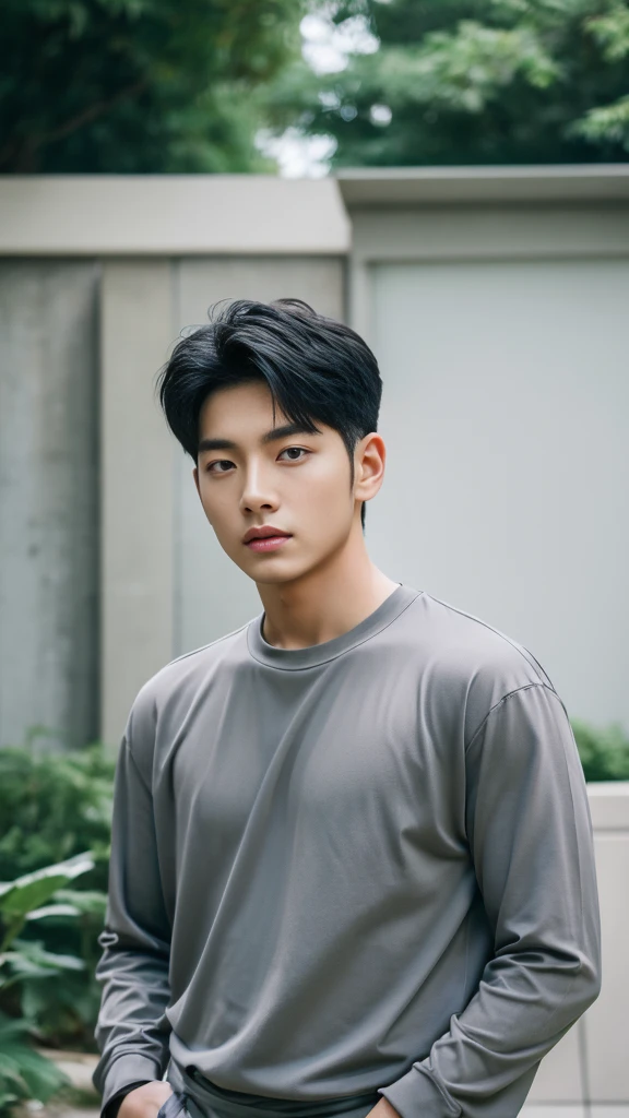 Asian alpha male in gray shirt looking at camera, Shin Jinying, Kim Do-young, Paint Ulzzang, Shen Quanrui, korean men, Shin Jin Young's Aesthetics, faceเกาหลีที่น่ารัก, handsome young man'face, Jaeyong Nam, beautiful eyes、Kim Taejoon, Hyungtae, Inspiration from Jong Suk Lee, Avatar, Korean artist, Jung Jae Hyo