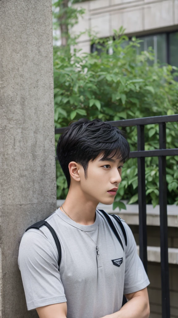 Asian alpha male in gray shirt looking at camera, Shin Jinying, Kim Do-young, Paint Ulzzang, Shen Quanrui, korean men, Shin Jin Young's Aesthetics, faceเกาหลีที่น่ารัก, handsome young man'face, Jaeyong Nam, beautiful eyes、Kim Taejoon, Hyungtae, Inspiration from Jong Suk Lee, Avatar, Korean artist, Jung Jae Hyo