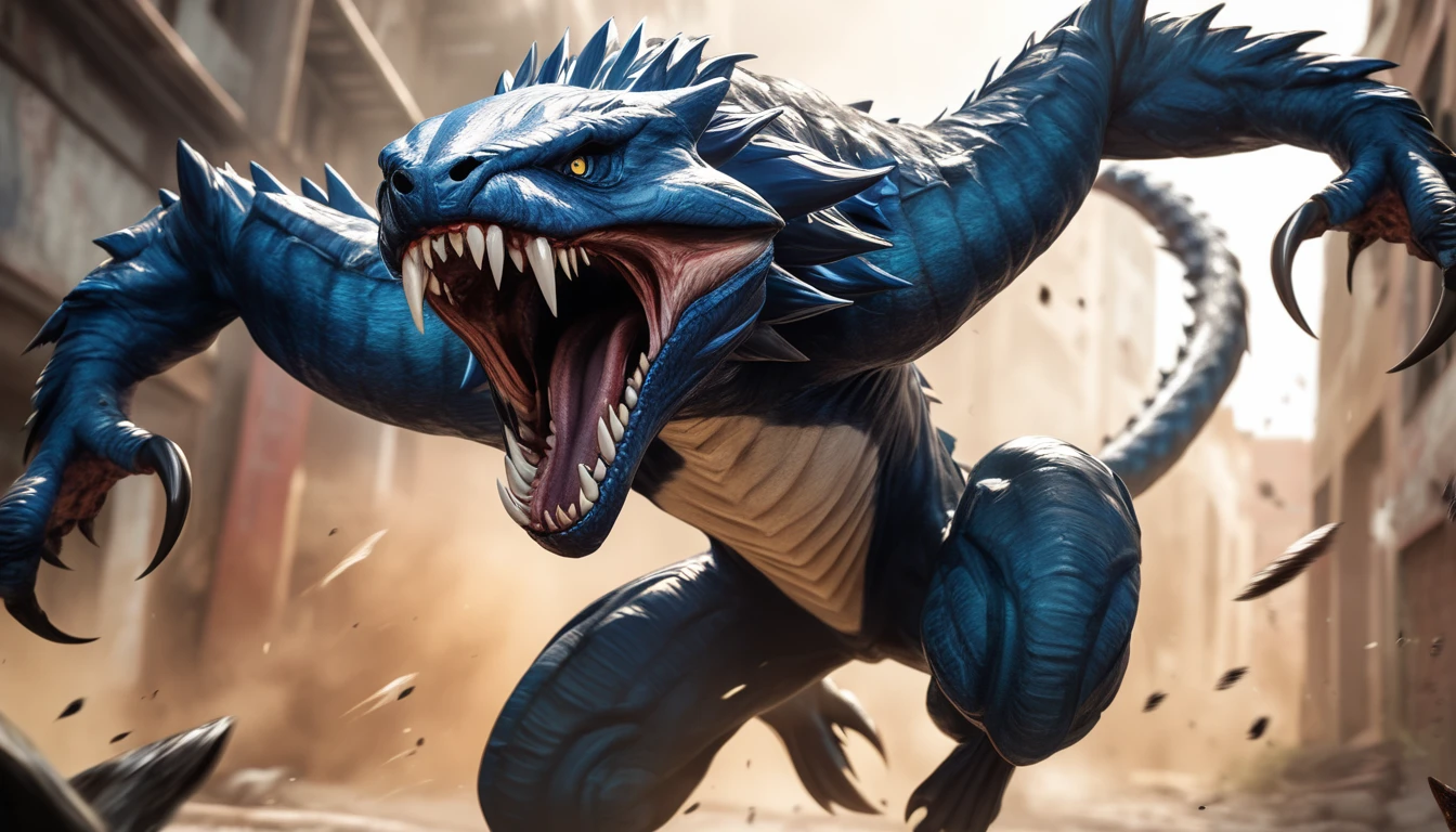 Realistic photos, RAW Photos, mimic, attacks viewer, Powerful movements, jump on prey, ((Dynamic jump)), Sharp Claws, mimic approaching from above, sudden approach, Bad-tempered, dynamic Shot from grand