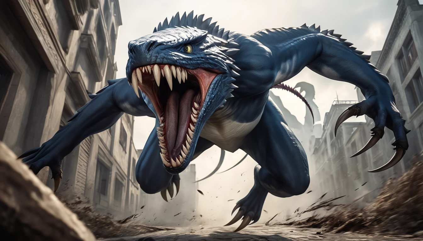 Realistic photos, RAW Photos, mimic, attacks viewer, Powerful movements, jump on prey, ((Dynamic jump)), Sharp Claws, mimic approaching from above, sudden approach, Bad-tempered, dynamic Shot from grand