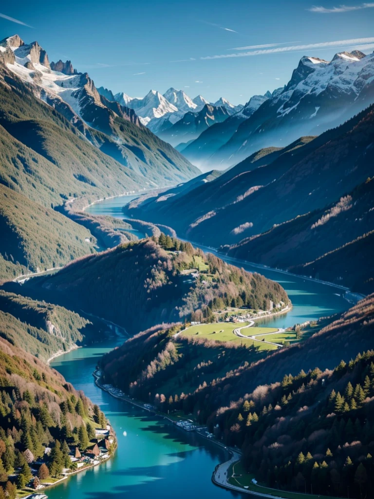Snow covered mountains and valleys、And snow-covered trees々, in the Switzerlandアルプス, Switzerlandアルプス, Switzerland, Overlooking the valley, " Aerial view of the mountains, Werner Andermatt, The Alps are in the background, Overlooking the scenery, Alpine Landscape, view from high up, Green Valley Below, Mountainous Regions, Mountainous Regions