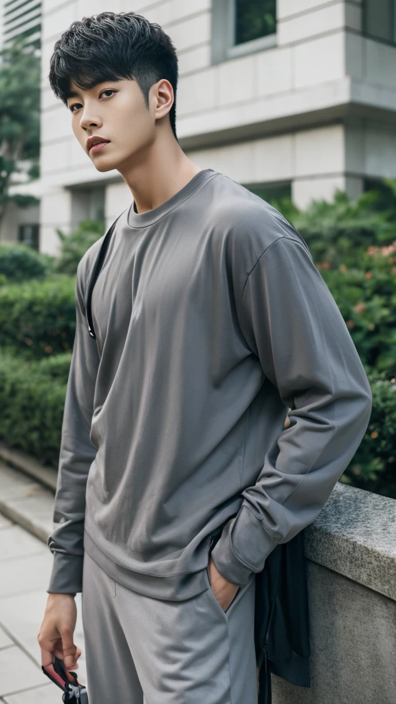 Asian alpha male in gray shirt looking at camera, Shin Jinying, Kim Do-young, Paint Ulzzang, Shen Quanrui, korean men, Shin Jin Young's Aesthetics, faceเกาหลีที่น่ารัก, handsome young man'face, Jaeyong Nam, beautiful eyes、Kim Taejoon, Hyungtae, Inspiration from Jong Suk Lee, Avatar, Korean artist, Jung Jae Hyo