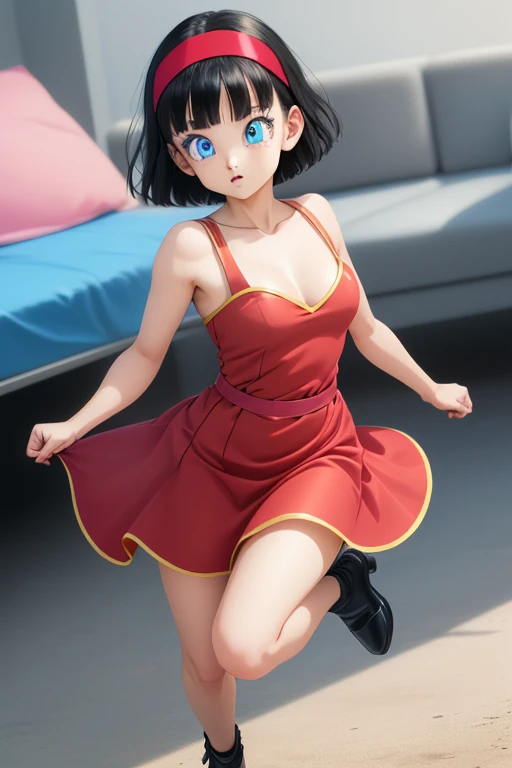 Anime cabelo castanho marrom com vestido rosa pink, 16 anos, corpo bonito, seios grandes, com as hands on chest, hands on chest, Garota sexy, cabelo castanho curto, mechas de cabelo laterais, mechas de cabelo na lateral do rosto, beautiful lighting, sombras suaves, olhos azuis, pernas bonitas, cabelo curto, estilo anime, personagem Akane Tendo, Autora Rumiko Takahashi, Baseado em obra de Rumiko Takahashi, Anime Ranma 1/ 2, decote sexy, quadril robusto, corpo inteiro, corpo inteiro, busto grande, garota jovem com corpo belo e bonito, sandals on his feet, garota 16 anos jovem, usando vestido rosa pink, garota anime, estilo anime, beautiful feet in sandals, 45° viewing angle, ao ar livre, peito grande, seios bonitos, cabelo preto, sandals on the feet, pernas bonitas, sexy,