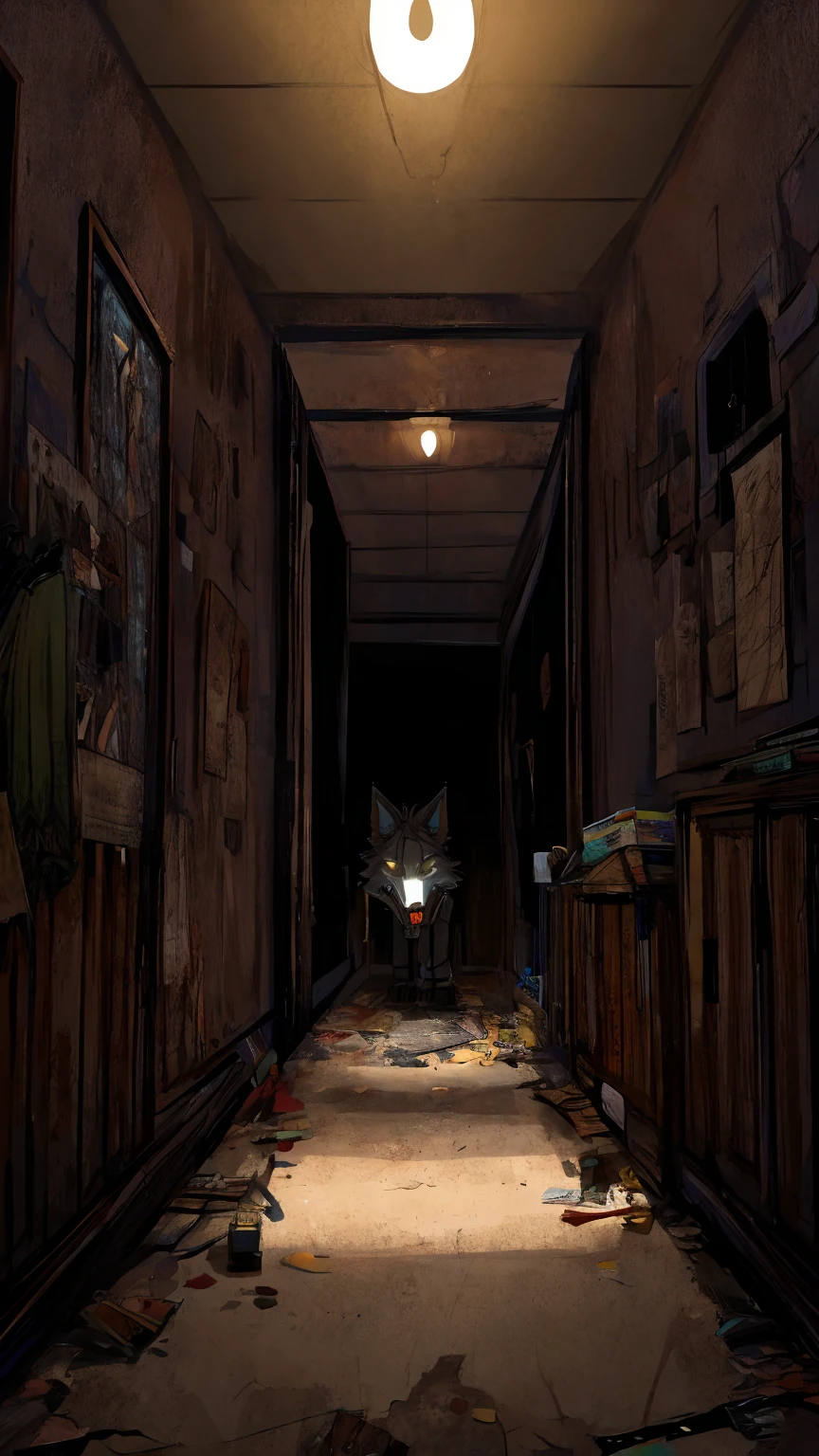 Scream of the animatronic, echoes through the halls
A haunting melody, as the night endlessly calls
Feel the fear rising, as you try to survive
In this twisted game of death, no one gets out alive, furry wolf animatronic