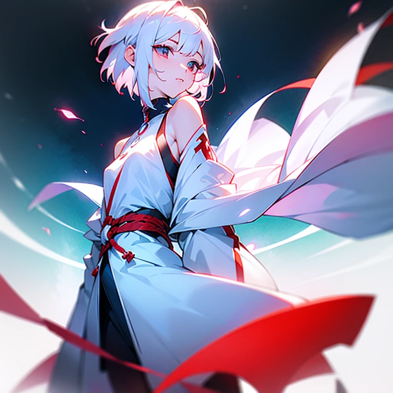 (white short hair)(red eyes)(A side chest)4K