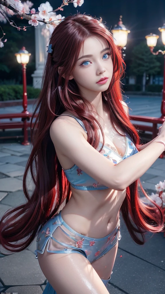 Chica anime with long red hair and a bikini, estilo artístico anime moe, cute Chica anime, cute Chica anime portrait, pretty Chica anime, portrait of cute Chica anime, retrato realista kawaii, visual anime de una linda chica, cute Chica anime portraits, portrait Chica anime, retrato de estilo anime, marin kitagawa fan art, (Chica anime), beautiful Chica anime, parte superior del cuerpo