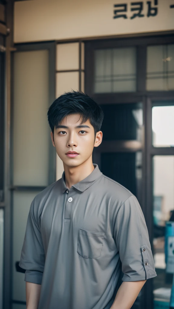Asian alpha male in gray shirt looking at camera, Shin Jinying, Kim Do-young, Paint Ulzzang, Shen Quanrui, korean men, Shin Jin Young's Aesthetics, faceเกาหลีที่น่ารัก, handsome young man'face, Jaeyong Nam, beautiful eyes、Kim Taejoon, Hyungtae, Inspiration from Jong Suk Lee, Avatar, Korean artist, Jung Jae Hyo