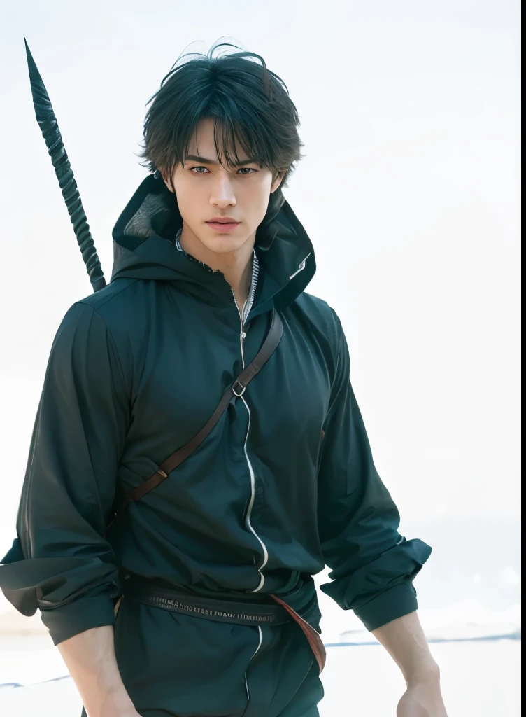 Levi Ackerman standing with me holding sword in anime