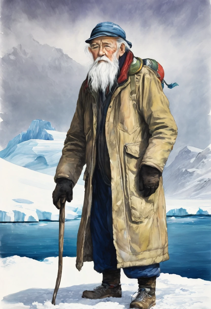 Draw a picture of an old man's face surrounded by clouds,中国Antarctic immortals, Fantasy、 Carefully crafted,
"Antarctic immortals: The old man's face was gloomy (best quality, high resolution, masterpiece:1.2),