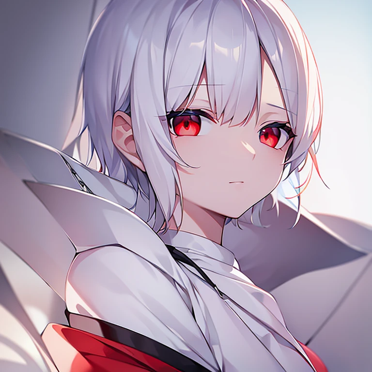(white short hair)(red eyes)4K