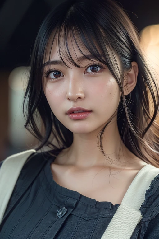 Random Pause, Mix 4, (8k, Original photo, Highest quality, masterpiece: 1.45), (Actual, Vibrant: 1.37), Skinny Japanese woman,Small face、 One girl, charm, City view, night, rain, Wet, Professional Lighting, Photon Mapping, Radio City, Physically Based Rendering, Gradient black hair, Short Curly Hair, good looking, girl, T-Shirts, High resolution, 1080P, (Beautiful Face), (Detailed facial depiction), (Detailed description of the hand), (Detailed CG), Extreme light and shadow, Messy Hair, Lots of details, (exquisite features), (Highest quality photos), (Beautiful Eyes), Look in front of you, Thin clavicle,