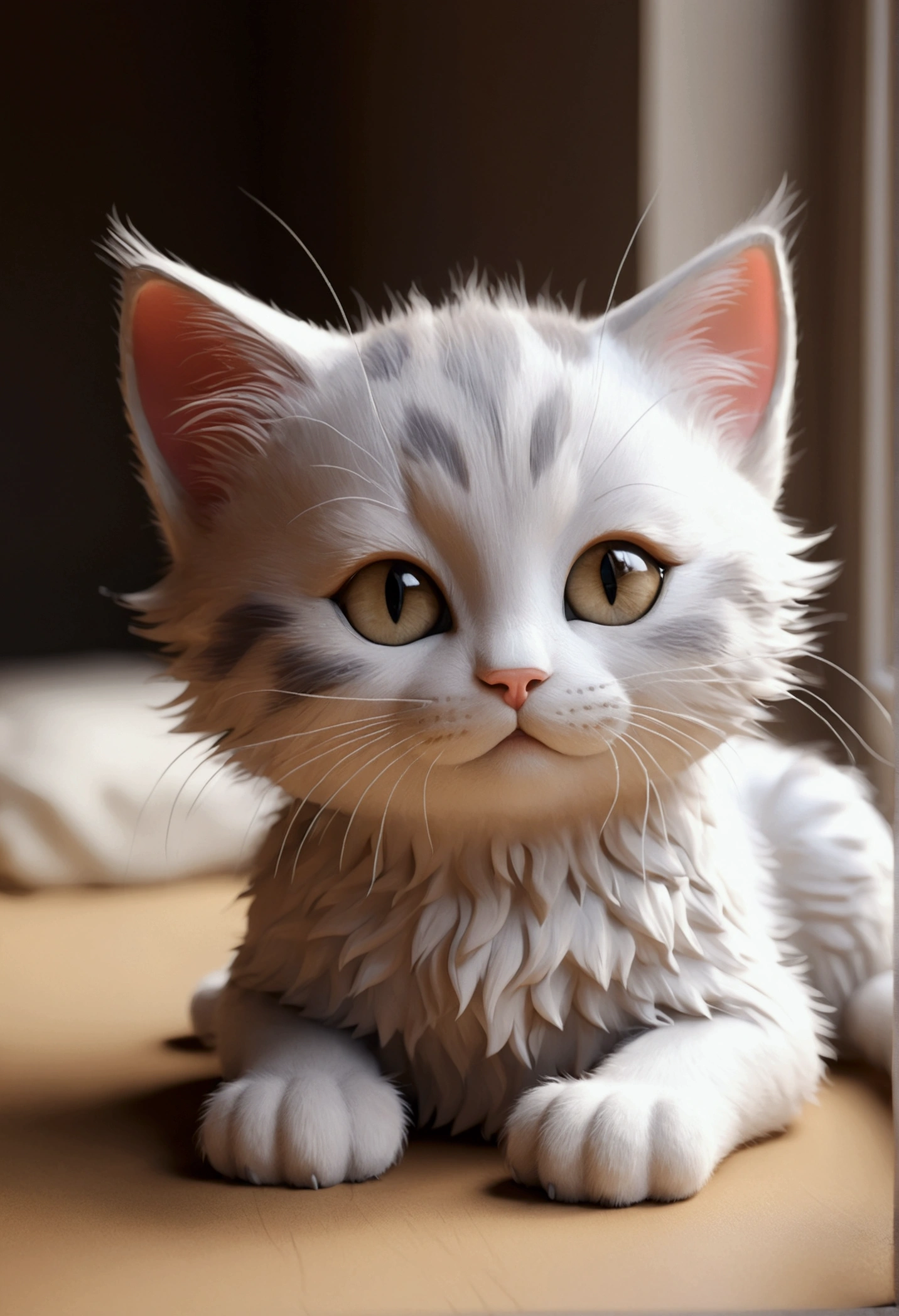 Beautiful little beastman, kitten,Volumetric Light, Ultra-realistic, Intricate details, shape, Painting, watercolor, Cute Chibi, Sleep, close your eyes,ah!, Shallow depth of field, Pastel Color Palette, Soft lighting, minimum, Modern, Digital Painting, Lois van Baerle、Ross Tran、Art by artgerm, Artstation HQのトレンド, Very detailed