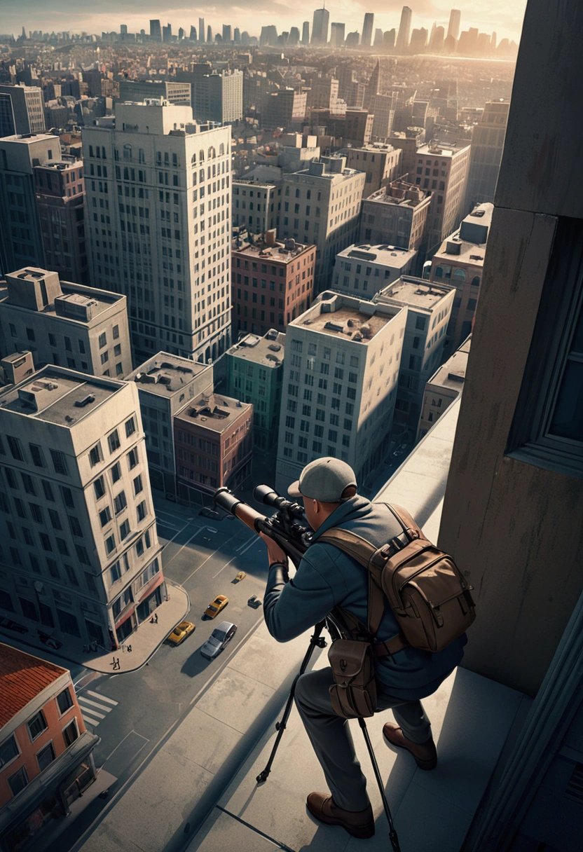 (Sniper), A legendary sniper is hiding in the jungle, his camouflage suit blending seamlessly with the surrounding environment. He stares at the sight, and a tense atmosphere permeates the air, full body, award-winning, cinematic still, emotional, vignette, dynamic, vivid, (masterpiece, best quality, Professional, perfect composition, very aesthetic, absurdres, ultra-detailed, intricate details:1.3)