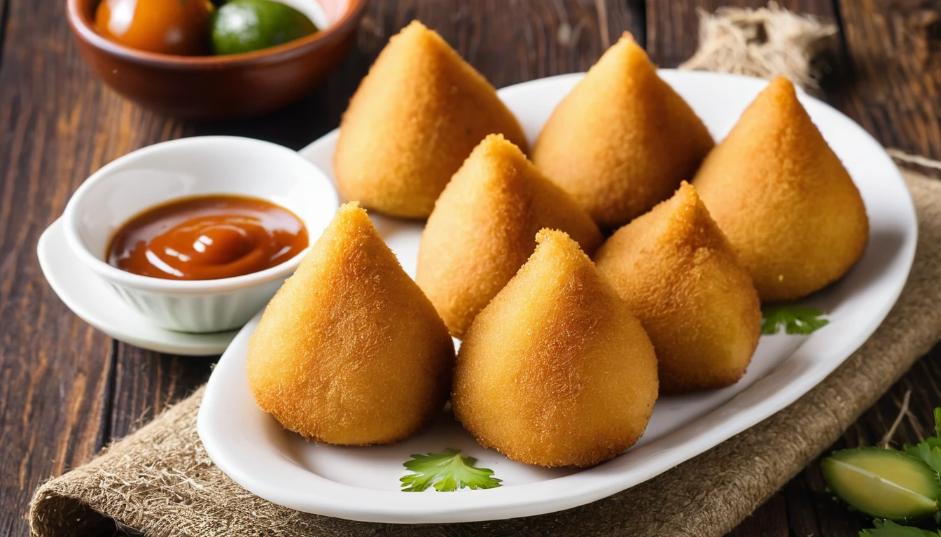 Coxinha of chicken, Traditional brazilian snack.