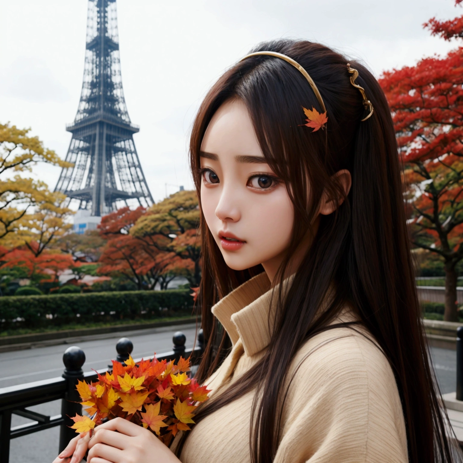 angelababy, tokyo tower, autumn