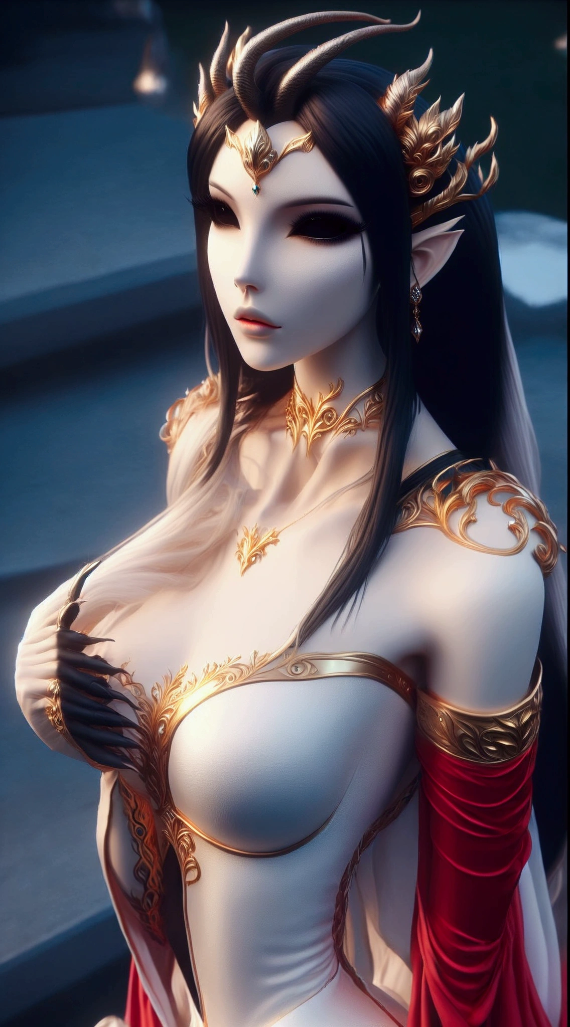 a close up of a woman in a cosplay costume posing for a picture, beautiful and elegant elf queen, a beautiful fantasy empress, irelia from league of legends, anime goddess, full body xianxia, seductive tifa lockhart portrait, ((a beautiful fantasy empress)), by Yang J, ruan jia and artgerm, beautiful sorceress