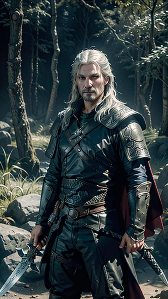 arafed image of a man with a sword and a cape, from witcher (2021), the witcher concept art, portrait of geralt of rivia, keanu reeves as geralt of rivia, geralt of rivia, henry cavill as geralt of rivia, 4k fantasy art, the witcher, 8k fantasy art--arafed image of a man with a sword and a cape, from witcher (2021), the witcher concept art, portrait of geralt of rivia, keanu reeves as geralt of rivia, geralt of rivia, henry cavill as geralt of rivia, 4k fantasy art, the witcher, 8k fantasy art