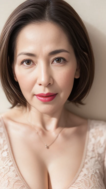 Sharp focus, Late Elderly, gravure, Face close-up, Heavy makeup, Highest quality, Super detailed, Realistic, Highly detailed skin, Perfect Anatomy, (Japanese Mature), (alone), 100 years old, Big Breasts, Mature Pornstar, Glamour, Sexy, Chromo White Skin, View Viewer,