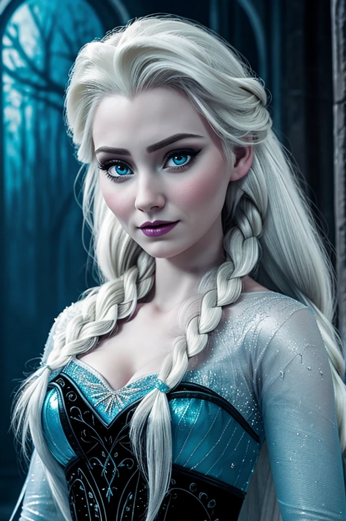 Elsa from Frozen, slut gothic woman 