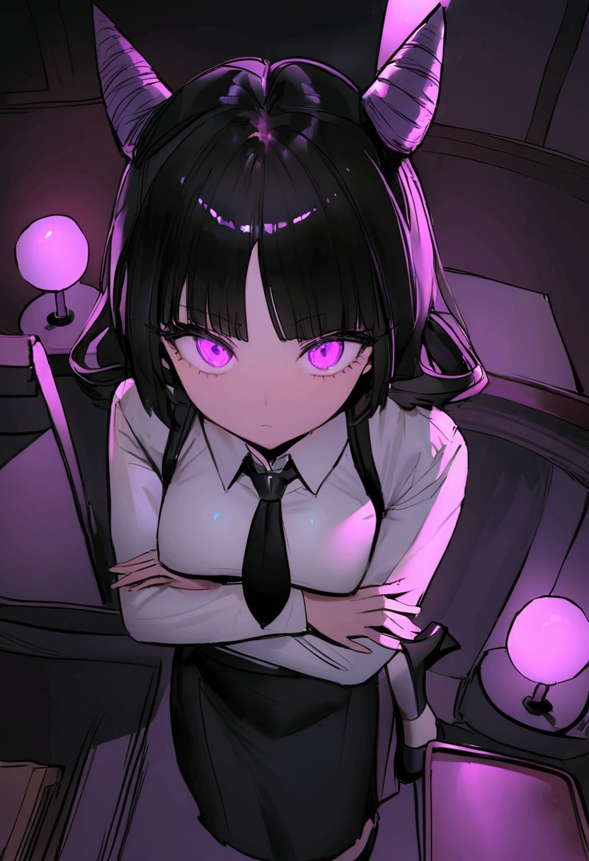 eager pet pose, ((looking disgusted)), full body, tears, peeing self, puddle of pee, (8K、Highest image quality、highest quality、masterpiece)、detailed face、((one li))、((black hair))、(long hair)、purple eyes、((evil smile)), (seductive eyes)、open your mouth、((jagged teeth))、small breasts、Black military cap、((black jacket))、off shoulder、((shiny latex black tube top))、((strapless))、shiny、((mini pencil skirt))、cowboy shot, ((hime hair)), hime cut, hime hair cut, hime style, city square, city sidewalk, (night time), earings, (((loli))),