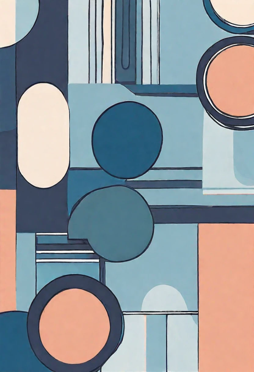 Minimalist style,Macaron color scheme,blue,Solid color background,Abstract Art,Use lines to outline a looming invisibility cloak,Full of peace,positive的情感,persist in、positive、growing up